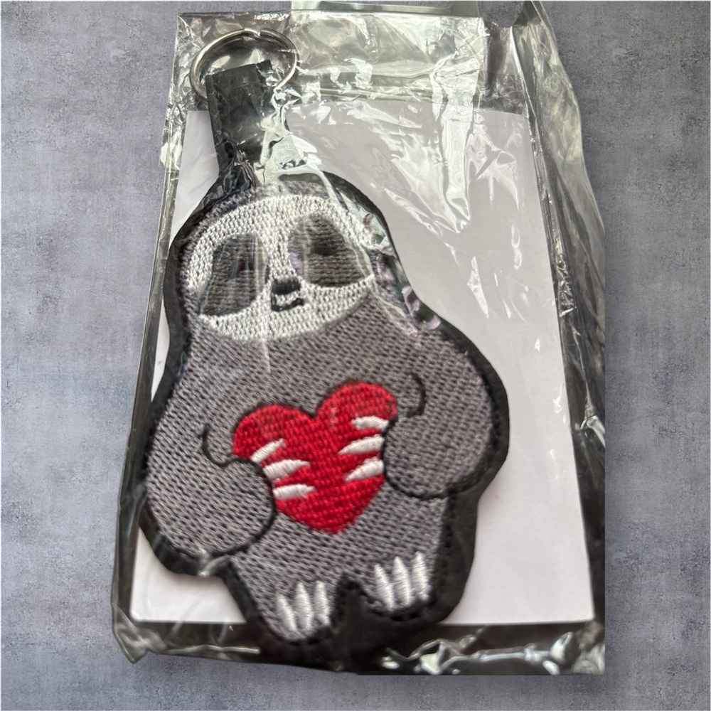 Gray and Red Sloth Key Holder